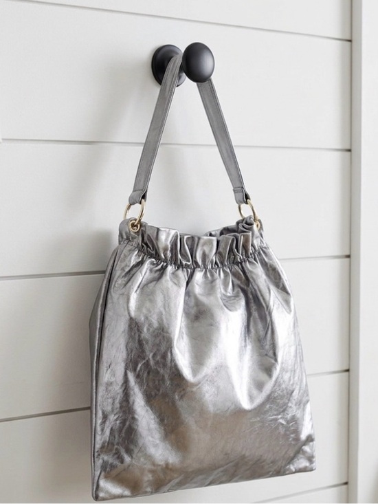 Guanti & Borse Handbags - La Guantalia de Firenze Guanti & Borse Silver Italian Leather Shoulder Bag